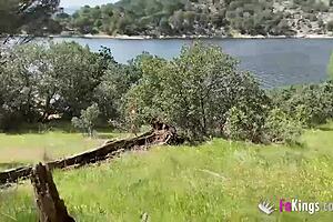 jade fucks dudes by the lake outdoors