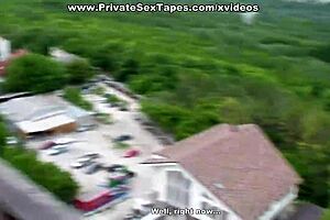 Real amateur couple getting sex ecstasy on the 16th floor