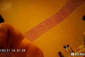 Spy Camera Captures Nude Tits in Shower Without Her Knowing