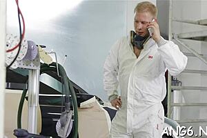 Zuzana enjoys a wet blowjob and doggystyle session