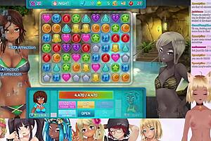 I, Lewdneko, play Huniepop 2 double date part 8 with big tits