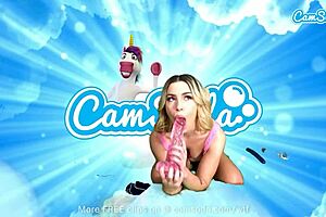 petite blonde teen cums hard on vr dildo 😍