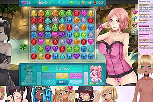 I, Lewdneko, play Huniepop 2 double date part 8 with big tits