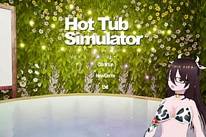 Hot tub simulator being a streamer in bikini.