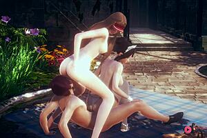 orgy hentai 2 girls 2 boys anal big tits gay cum japanese big ass costumes outdoor cumshot?