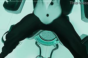 Slutty girl gets bound and fucked in the machine