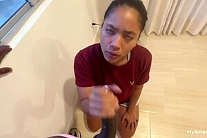 in a hidden spot, the amateur teen couple engages in deepthroat blowjob and oral pleasure