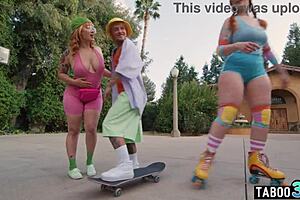 Blonde wife fucking hot BBW teen girls orgies in hot tub with a new black transsexual neighbor Austin Spears