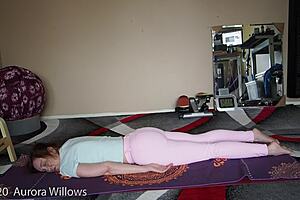 Yoga lesson 362 with a European wife practicing poses in a relaxed setting.