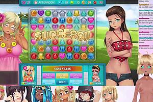 I, Lewdneko, play Huniepop 2 double date part 8 with big tits