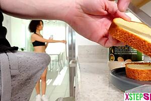 Latina Stepsister Dani Diaz Stares At Stepbro's Big Dick