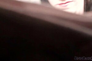 gorgeous brunette at work in office