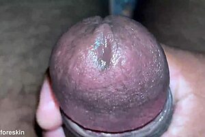 Super close cumshot from hard Indian cock - wow! 😍