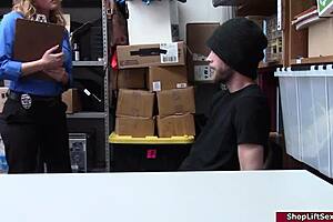 Busty Milf Officer Takes Control Over Thief In Office