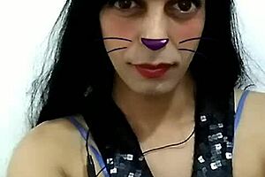 pretty ladyboy goes live on facebook, showing her cute ass in anal fun