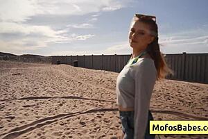 Natural blonde cutie slut Sahara Skye sucks Charles Dera's cock in the car 😍