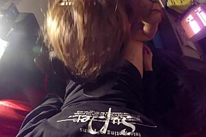 Unexpected deep throat with friend’s cum in mouth