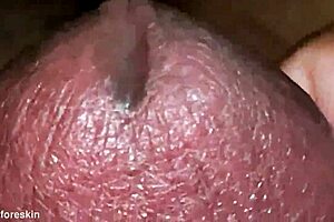 Super close cumshot from hard Indian cock - wow! 😍