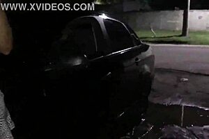 Wife cheats on husband by performing dogging with an unknown man while the husband follows her and records her