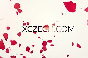 czech teen masturbates outdoors, legs spread wide, so hot!