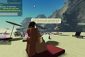 Sexy times at the beach with a interracial babe and a over endowewd cock