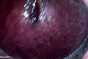 Super close cumshot from hard Indian cock - wow! 😍