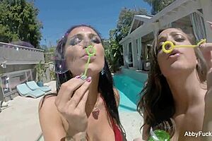 Abigail Mac and Romi Rain Explore Big Tits and Ass on Set