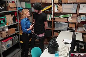 Busty Milf Officer Takes Control Over Thief In Office