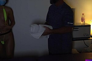 amateur gives oiled handjob ripping clothes in unscripted porn