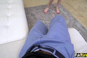 Molly Little Bent Over For Stepdad's Massive Cock In POV Deepthroat And Cumshot