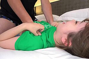 This cute young girl with a big ass gets creampied in pov, moaning and orgasming.