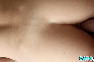 Date Slam: Super sexy young 18+ brunette Lovenia Lux gets facial after hardcore pounding.