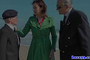 british milf spitroasted by senior citizens