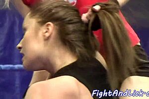 Amateur Babes Engage in Wrestling Match Before Oral Play