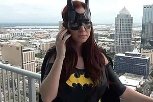 Batgirl Drains Villain's Cock With Footjob