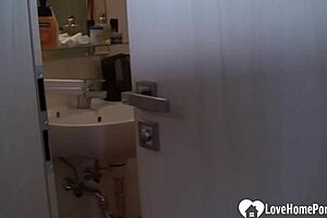 Beauty in the shower pleasures herself quietly 😊