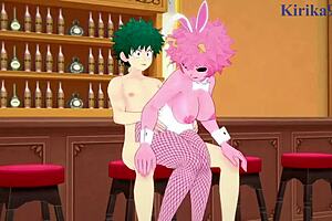 Mina Ashido and Momo Yaoyorozu bunny girl intense sex.