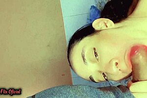 A set of powerful deepthroats and oral sex for a beginner called Isah, scene one
