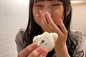 Japanese JD bitch craves raw doggystyle with intense cowgirl action