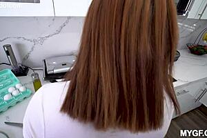 Latina enjoys creampie breakfast in bed