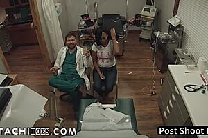 Freshman Gets Wand Orgasms from Doctor!