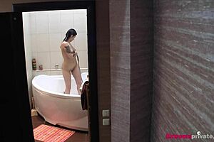 I spy on my SHOWERING STEPSISTER in the bathroom, hidden camera captures every detail.