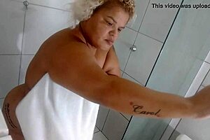 I appreciate the curves of this bbw woman in the shower