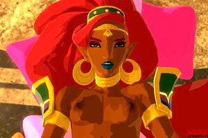 urbosa fucks link in cartoon style