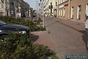 European casting babe gets pussy fucked in doggystyle and missionary