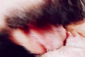 Mario licks girlfriend's hairy pussy early morning