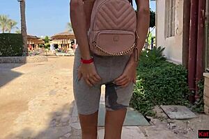 Crazy Girl Pees on Public Beach Soaking Her Pants.