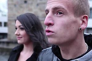 Curvy Brunette Shares Her Bare Pussy in Bent Over Licking, Titty Fuck, and Assfucking with Two Hunky Men