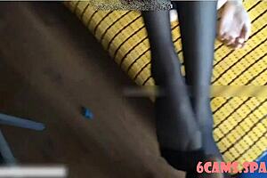 Teen girl, free of charge, likes to blow and to sit on in scene from home video