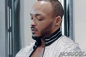 Muscular Black Gay Dillon Diaz Strokes His BBC Solo at Gym